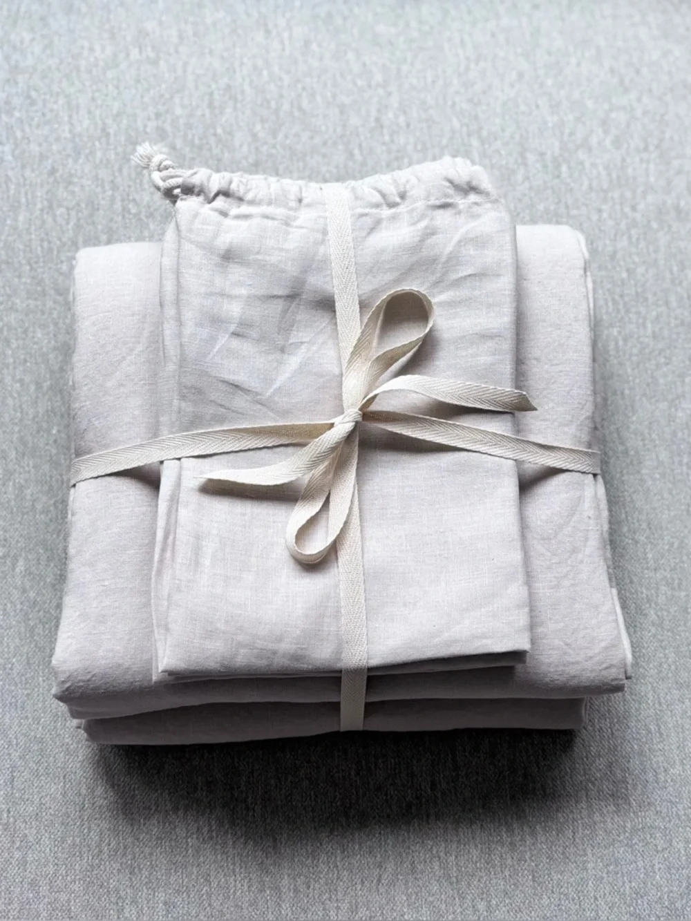 Quince Linen Duvet Cover Set Full/Queen Sand 3pc 100% Flax NWOT